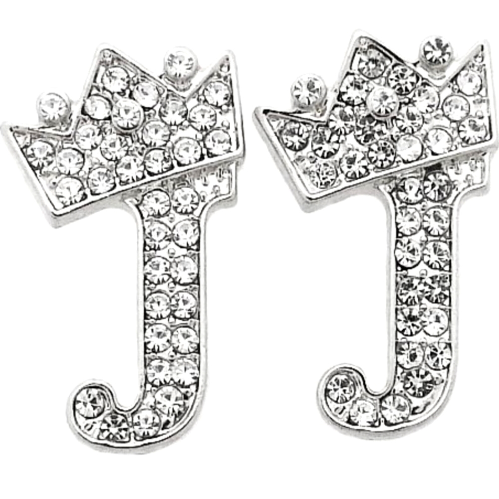 Crown Earring J Initial